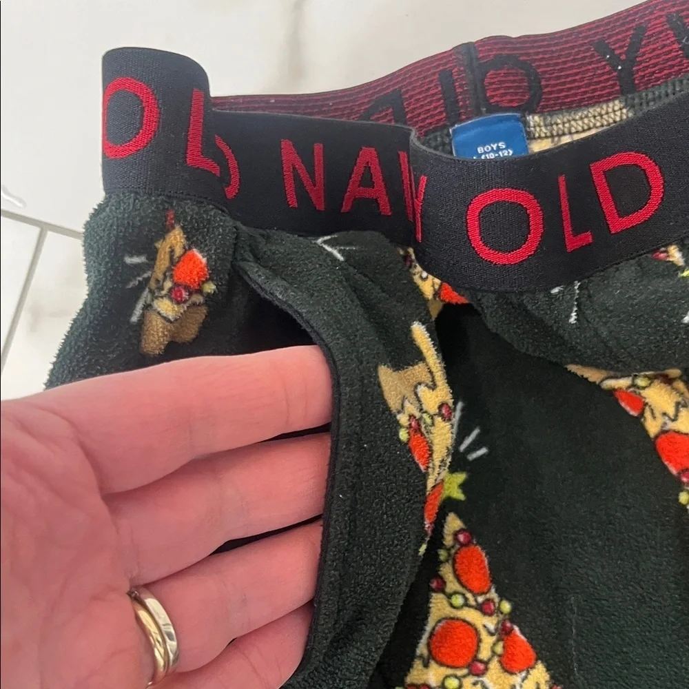 Old Navy Kids Black Pizza-Print Jogger pajama pants